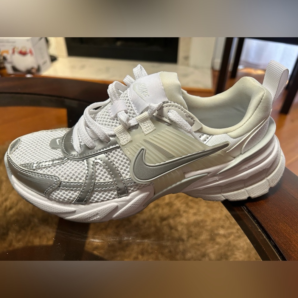Nike Nike V2K Run White and Silver Sneakers